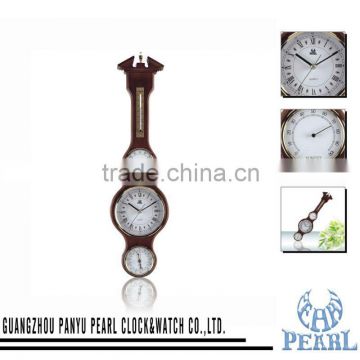 Pearl Wooden Wall Clock PW985 With Weather Station