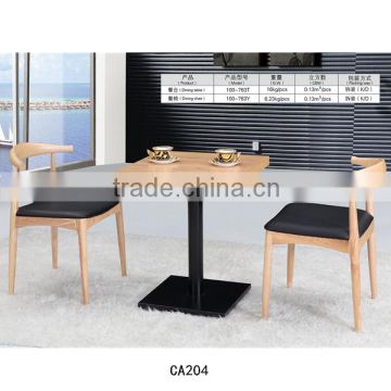 Wooden table Superior leather dining chair Restaurant tables and chairs for sale CA204