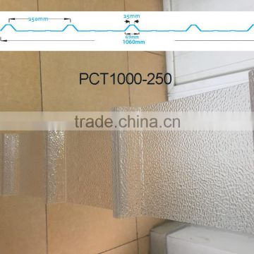 Industrial 1000 Polycarbonate corrugated sheet (one side embossed)