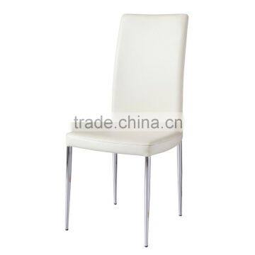 Modern stainless steel high back dining chair