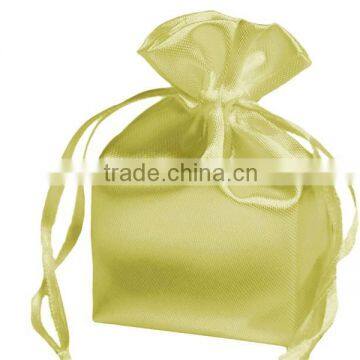 yellow satin package bags with pull string