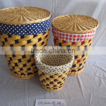 round willow and woodchip laundry baskets