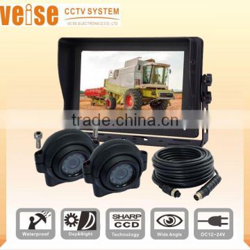 Vehicle Camera Reversing System with waterproof 7 inch TFT LCD monitor +2CCD camera + 15M extension cable