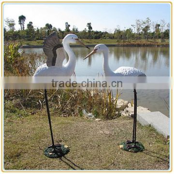 Custom outdoor garden decor fiberglass large egret sculpture factory