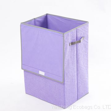 wholesale purple oversized foldable storage box cardboard car storage box with lid non-woven tall laundry basket