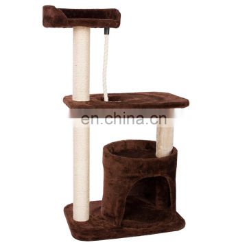 three layers,brown color,cat tree house