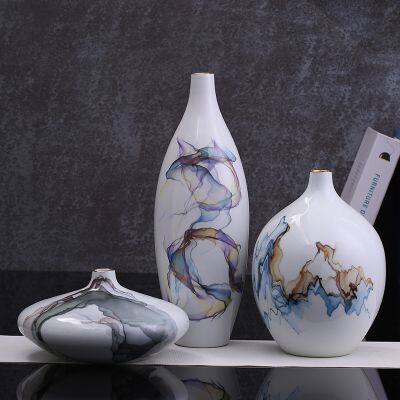 New Chinese Luxurious Colorful Water Drop Jingdezhen Ceramic Vase For Showroom