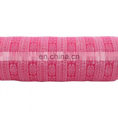 Cylindrical shaped washable Indian yoga bolster pillow