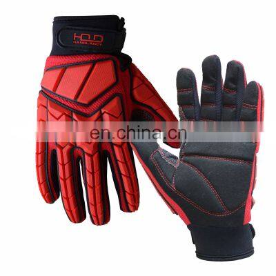 HANDLANDY  oil and gas impact gloves mechanics gloves superior synthetic leather work gloves