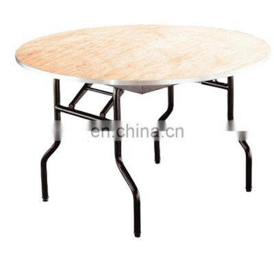 Outdoor banquet wooden 10 people round folding dining table for sale