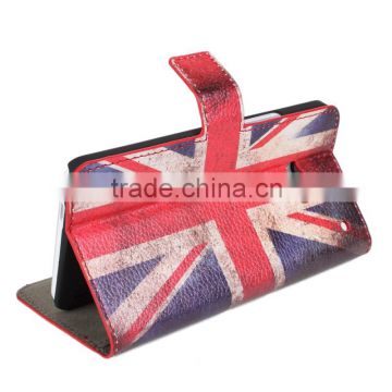 Hot sell !!! Retro UK/US Flag Flip Leather Cover Case for HTC One M7