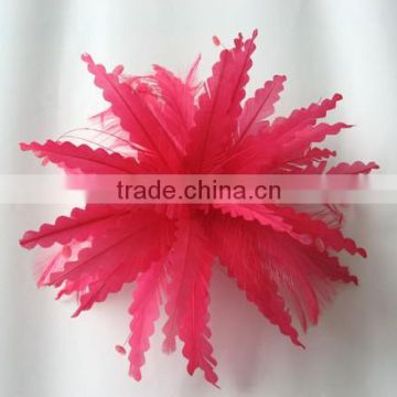 Wholesale and cheap feather flower trimming on hat millinery