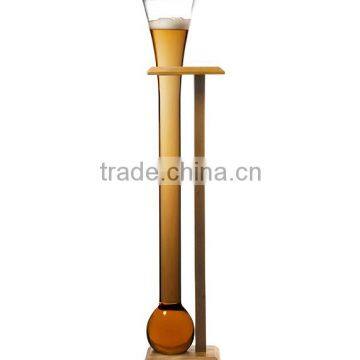 Long straight yard beer glass ball bottom high customized size popular unique design clear transparent                        
                                                Quality Choice