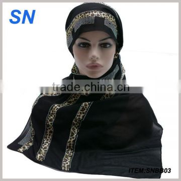 latest fashion leopard stripe hijab scarf
