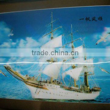 3D sailing boat frame photos 3D lenticular framed wall photo for home decoration