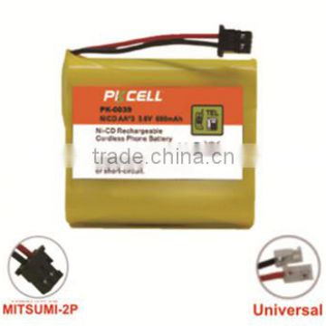 PK-0030 Ni-Cd AA 3.6V battery pack rechargeable