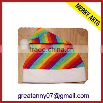 Alibaba express 2015 new product x'mas decoration rainbow high quality colorful christmas hats with good quality wholesale
