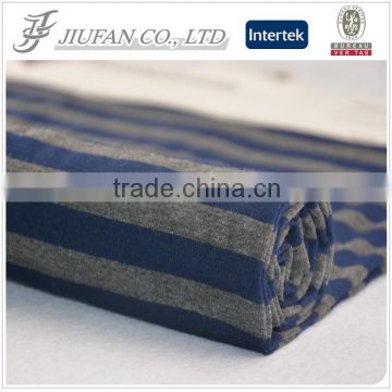 Jiufan Textile Knitted Stripe Fabric Single Jersey Stock Lot