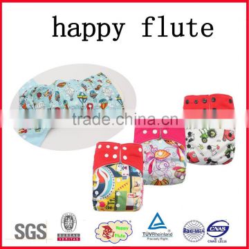 2016happy flute double row snaps square color tab AIO cloth diaper