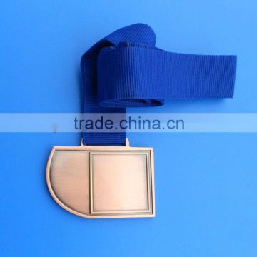brass plated blank medal medal with ribbon