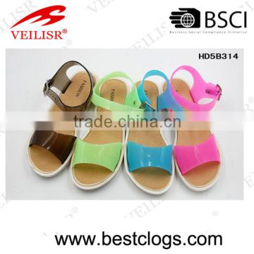 Factory Manufacture Light Color PVC Upper Women Sandals Outdoor Shoes