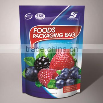FDA Quality Frozen Fruit Stand Up Zipper Packaging Bag