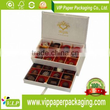 FACTORY DIRECT 2014 HOT-SALE LUXURY AND ELEGANT PAPER CHOCOLATE GIFT BOX WHOLESALE