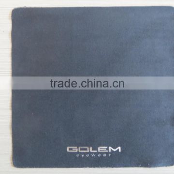 silver hot stamp foil on black cloth lens microfiber cleaning cloth