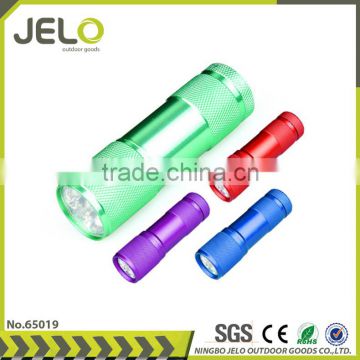 Ningbo JELO Hot Sales Promotion Super Bright Aluminum 9LED Torch Cheaper Gift Flashlight