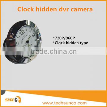 Wall clock camera with remote control alarm dvr hidden spy cam 960P720P