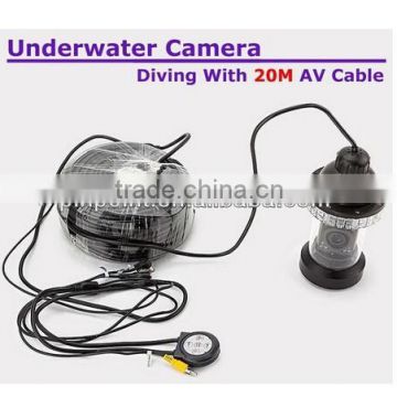 7'' TFT LCD underwater fishing camera 50m cable 1/4 SONY CCD 24 pcs LED lights remote control night vision