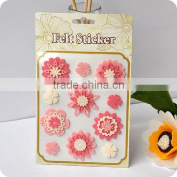 adhesive felt sticker, 3d sticker , handmade felt sticker, scrapbooking sticker, layered sticker , flower felt sticker
