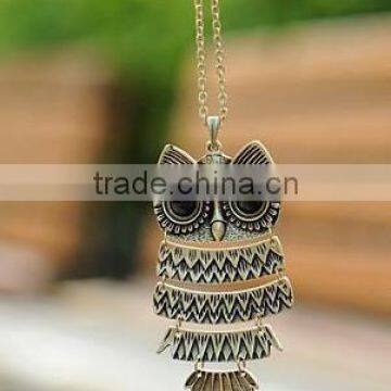 Hot style alloy animal pendant owl mecklace