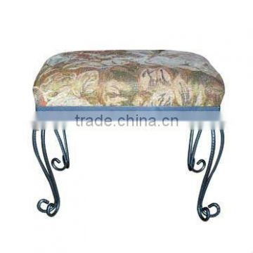 antique square metal frame foot stool