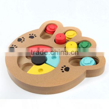 Interactive toys for dogs and cats Food treated wooden pet feeder educational pet bone paw puzzle toys