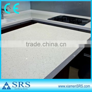 Kitchen white sparkle quartz stone countertop