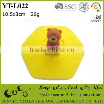 silicone mug cup lid with bear shape