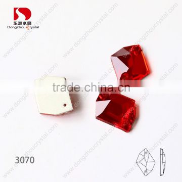 Sew on square k5 crystal stones,red color crystals for festive
