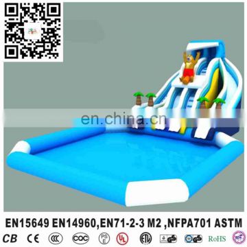 Summer cheap inflatable water park ,customize happy bear inflatable swimming pool