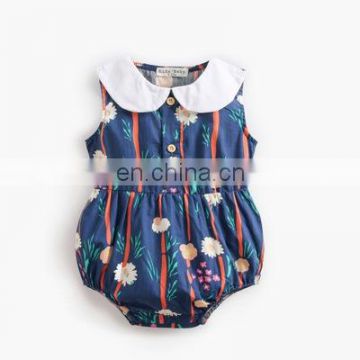 2020 new girl baby sleeved cotton romper children round collar cute jumpsuit