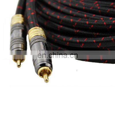 Nylon braiding 1 male to 1 male 5M RCA audio wire for Audio fanciers