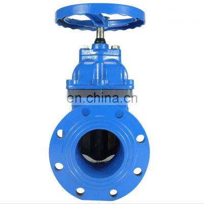 DN100 ductile cast iron PN16 resilient seat hand wheel double epoxy coating flanged gate valve