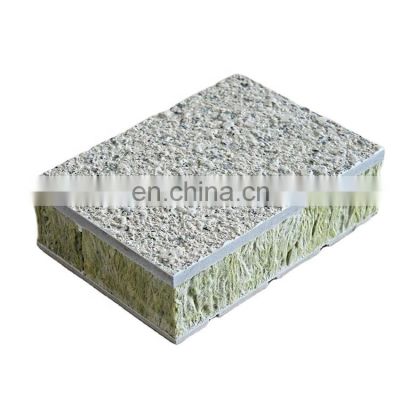 100mm Low Cost Roofing Lightweight Decorative Styrofoam Precast Rock Wool Cement Composite Sandwich Panels For Prefab Houses