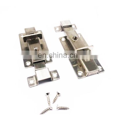 SS 201 Tower Barrel Bolt with button spring Sliding Door Safety Spring Latch Flat Tower Bolt