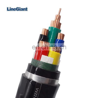 0.6/1KV V90 PVC Insulation 4x95mm2 4x185mm2 Steel Tape Wire Armored OFC Anneal Copper Power Cable