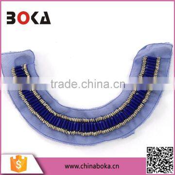 BOKA Fashion necktrim with plastic beads embroidery for women's garment