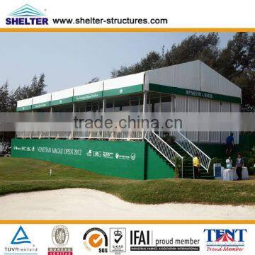Guangzhou Rainproof, fire retardant, UV-protection gazebo tent with wooden floor for outdoor usage