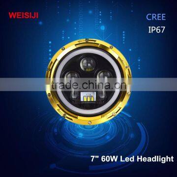 New arrival and Smart design round vehicles medical headlight led in 60W 7 inch