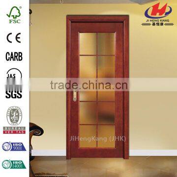 JHK-G29 Famous Baking Glass Office Swing Half Veneer Interior Doors