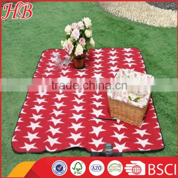 Low price promotional polar fleece picnic blanket,Waterproof picnic blanket for wholesale,Briefcase style fleece picnic mat